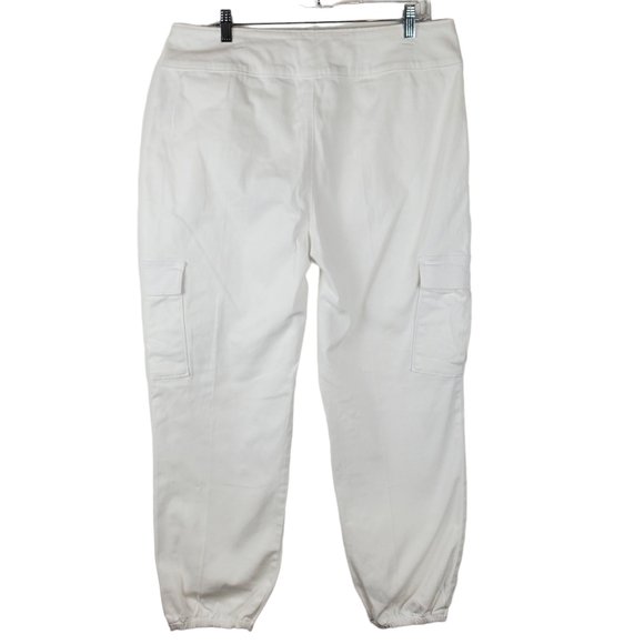 WILD Fable 16 Cargo Ankle Joggers Cotton Canvas White Exposed Zipper Stretch - Picture 2 of 14